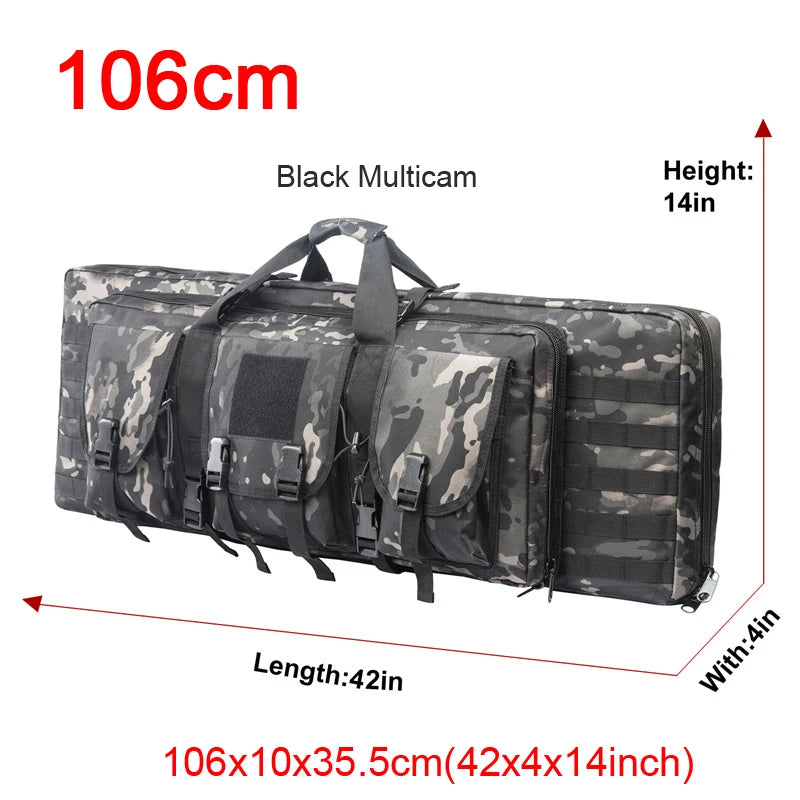 LQARMY Tactical Double Rifle Case Molle Sniper Airsoft Gun Bag