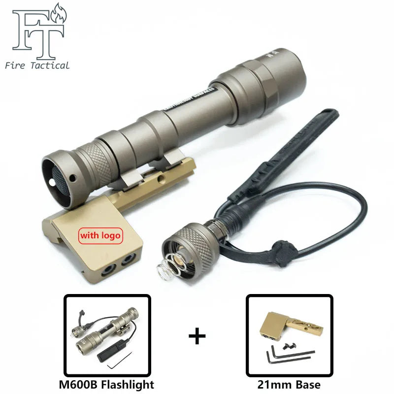 Tactical LED Rifle Flashlight With Picatinny Rail Mount
