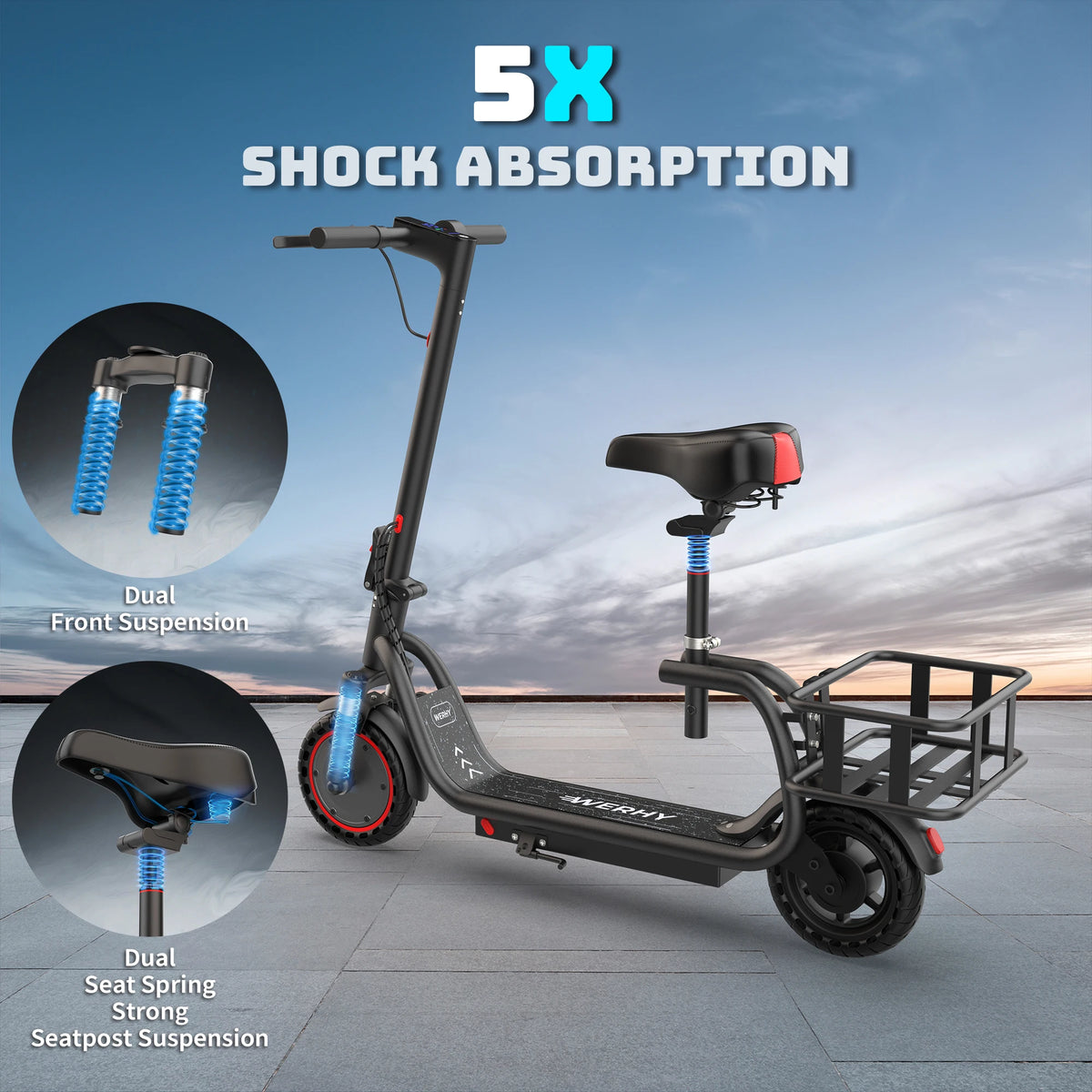 Aovopro 8.5 Inch Foldable Electric Bike With Basket