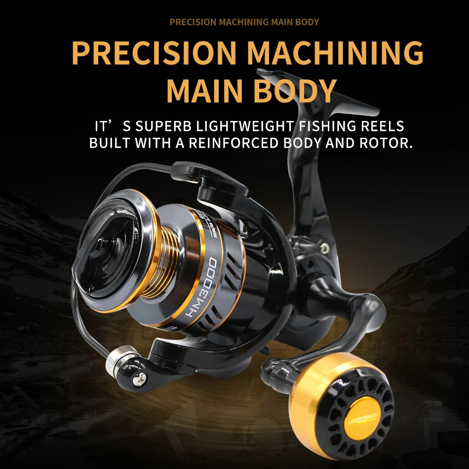 Rooblinos High Speed Spinning Reel Featuring Durable Metal Cup Design