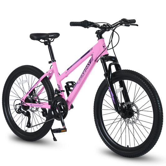 Ecarpat Carbon Steel Mountain Bike With Front Suspension And Disc Brakes
