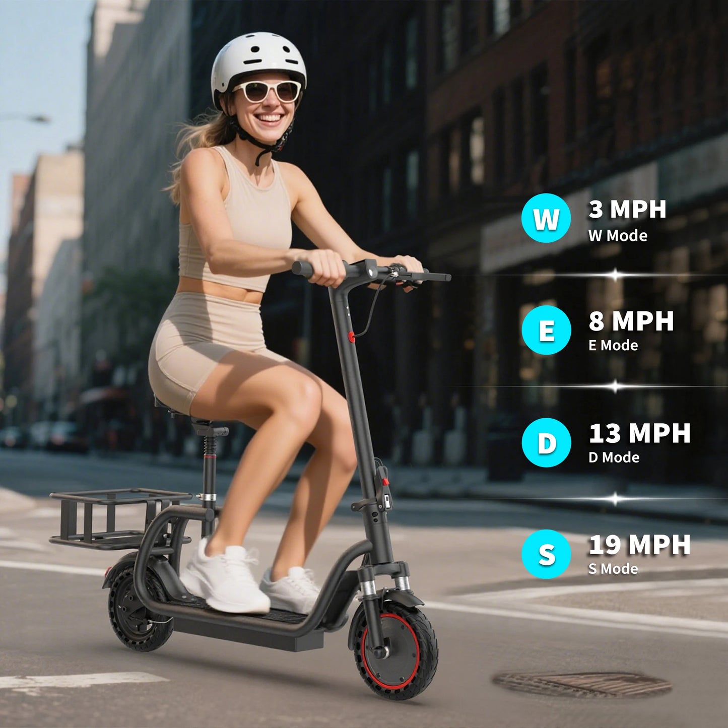 Aovopro 8.5 Inch Foldable Electric Bike With Basket