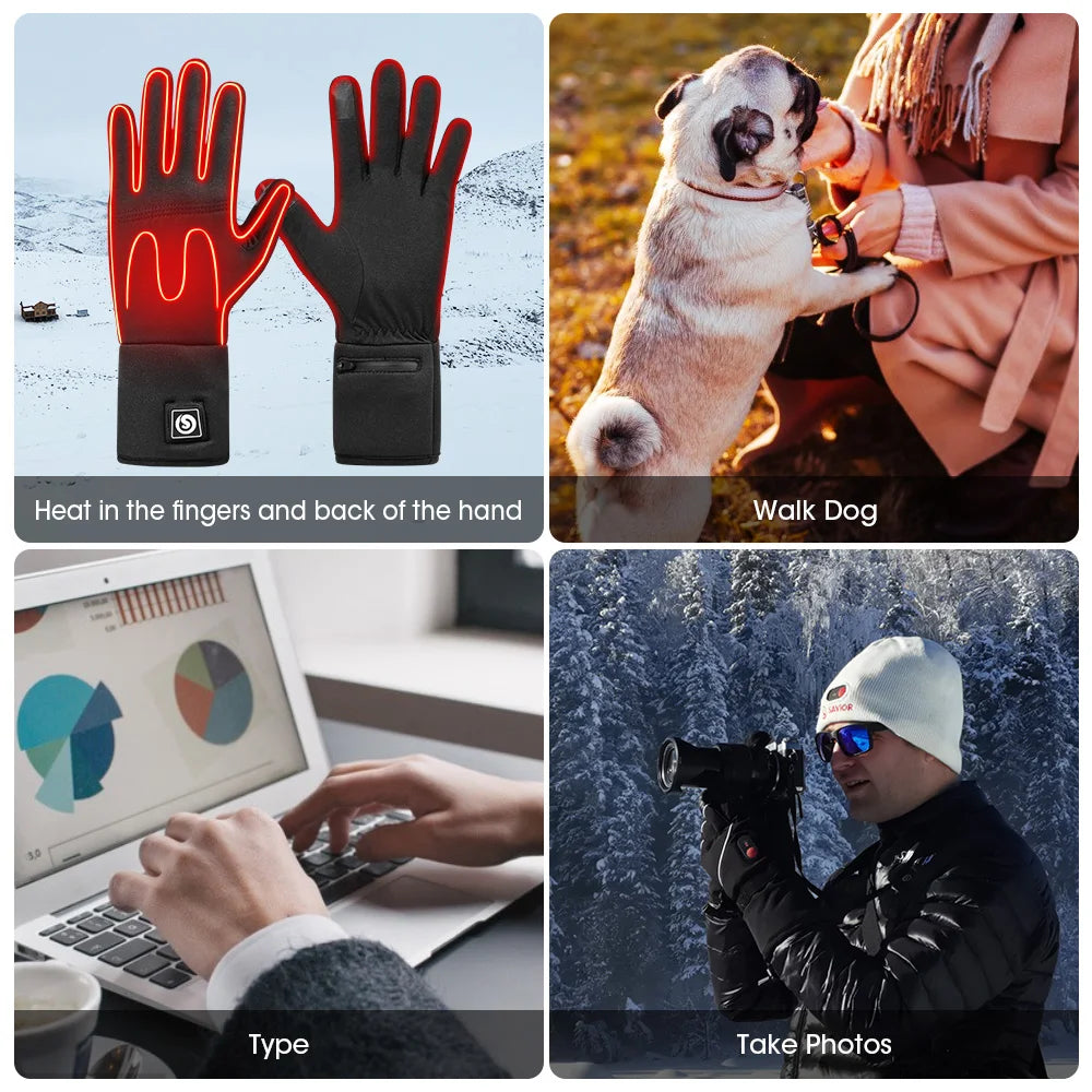 Savior Heat Rechargeable Electric Heated Liner Gloves For Winter Sports