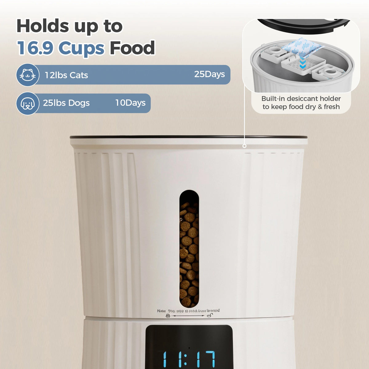Automatic Wifi Pet Feeder With App Control And Programmable Timer