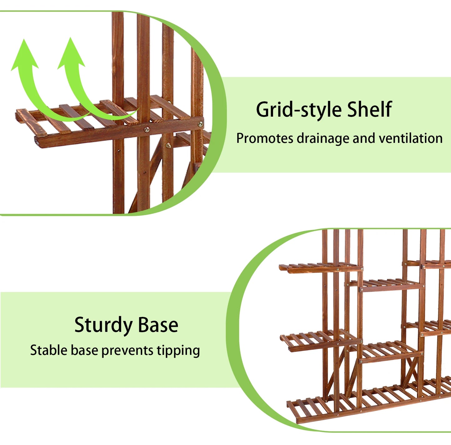 Wisfor Wooden Plant Shelf And Multi Tier Plant Display Stand
