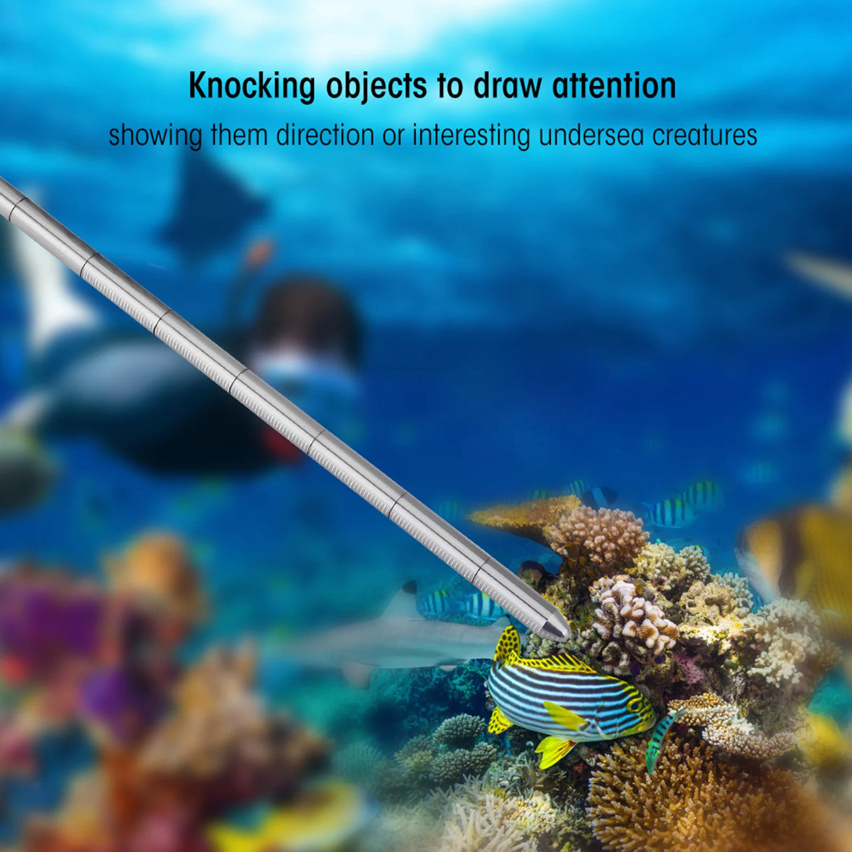 ZK30 Keep Diving Scuba Noise Maker Stick Rod Pointer Lanyard