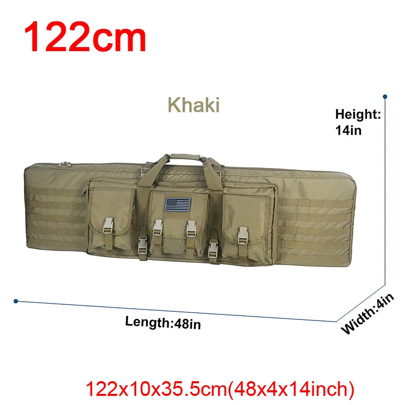 LQARMY Tactical Double Rifle Case Molle Sniper Airsoft Gun Bag