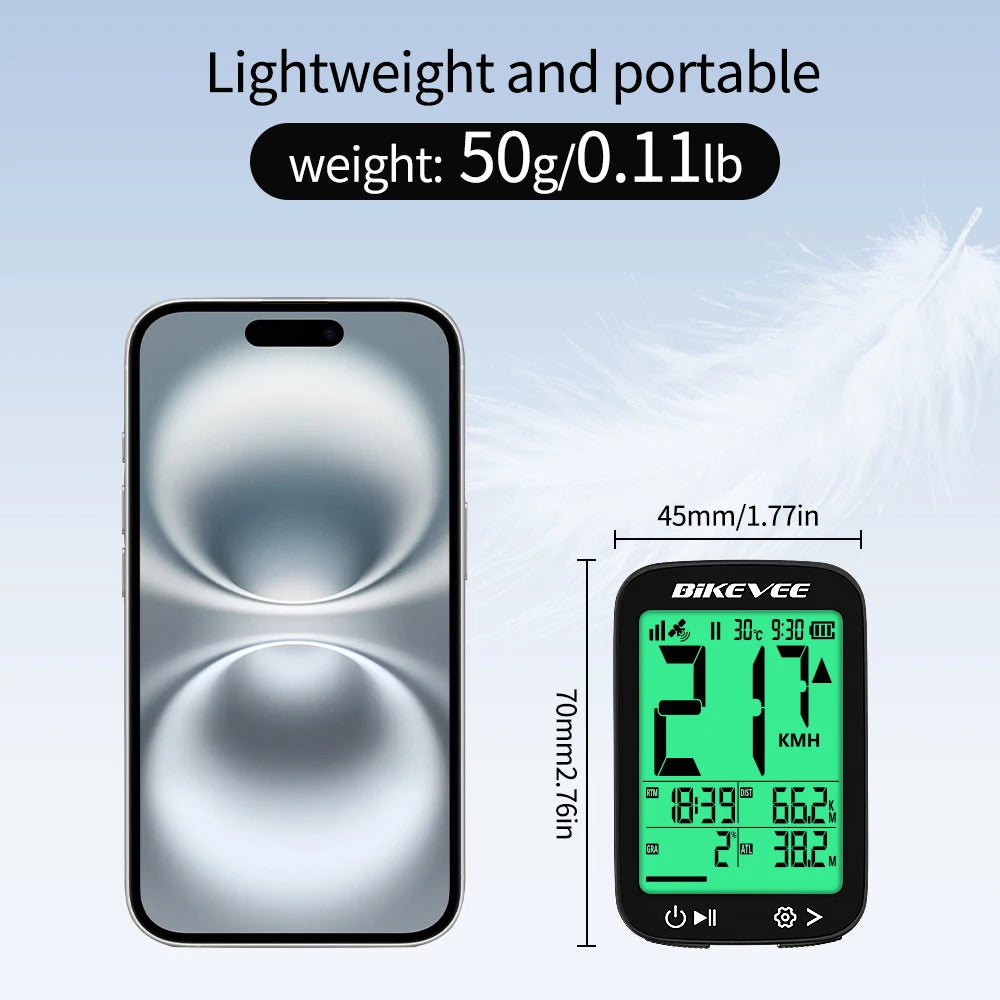 Bikevee Wireless Bike Computer Speedometer Waterproof LCD Display