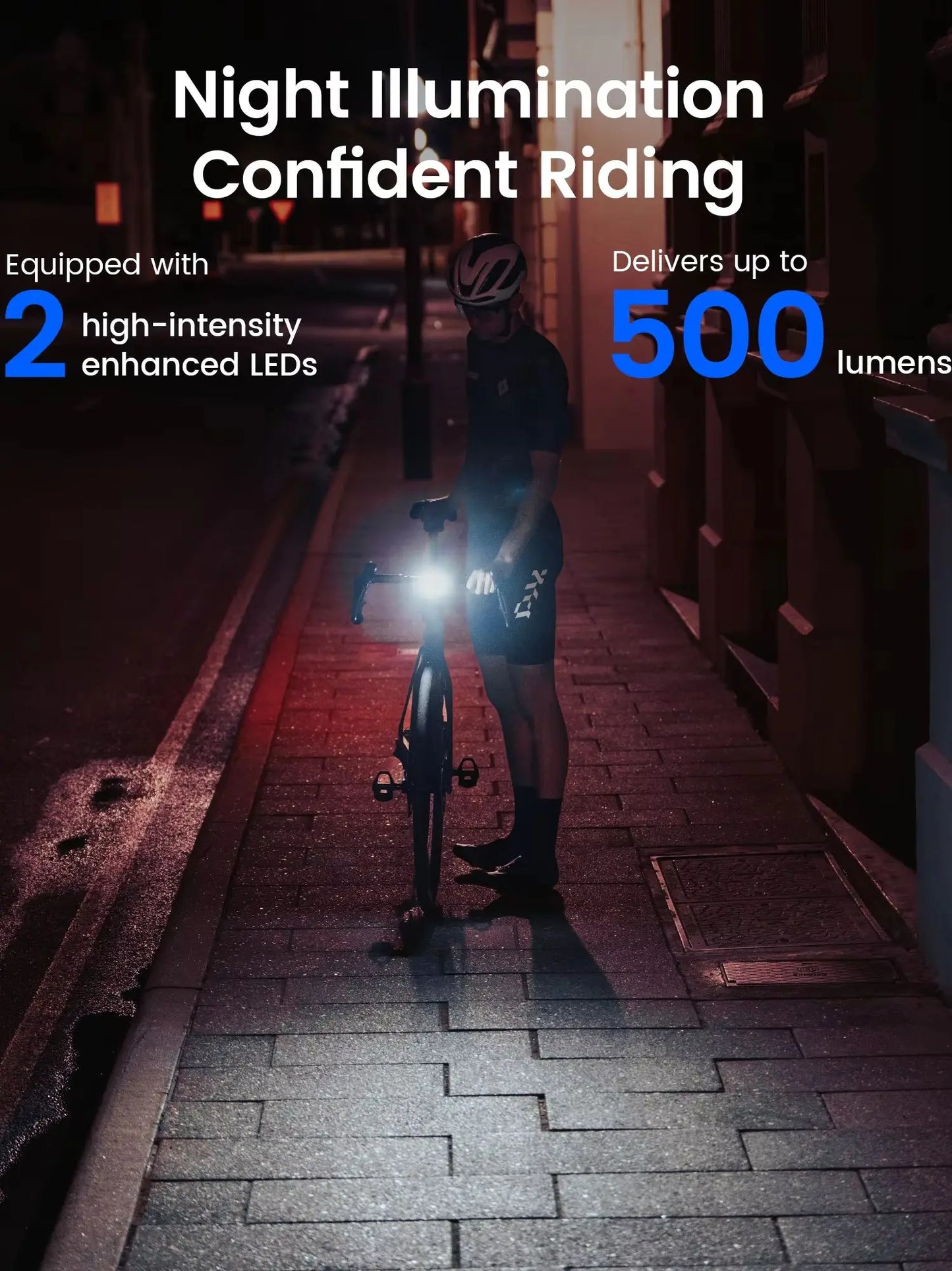 RAVEMEN FR500 Front Bike Light USB C Rechargeable IPX6 Waterproof