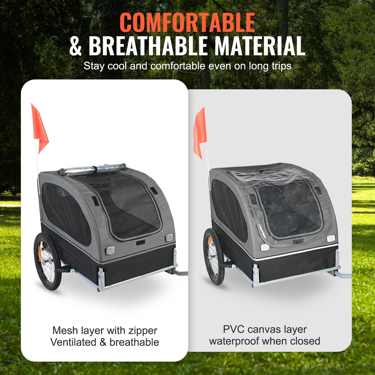 88 Lb Dog Bike Trailer Carrier For Medium Breeds Portable