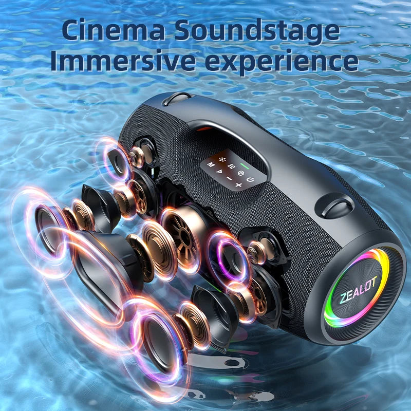 Zealot Waterproof Portable Bluetooth Speaker Delivering Powerful Deep Bass Output