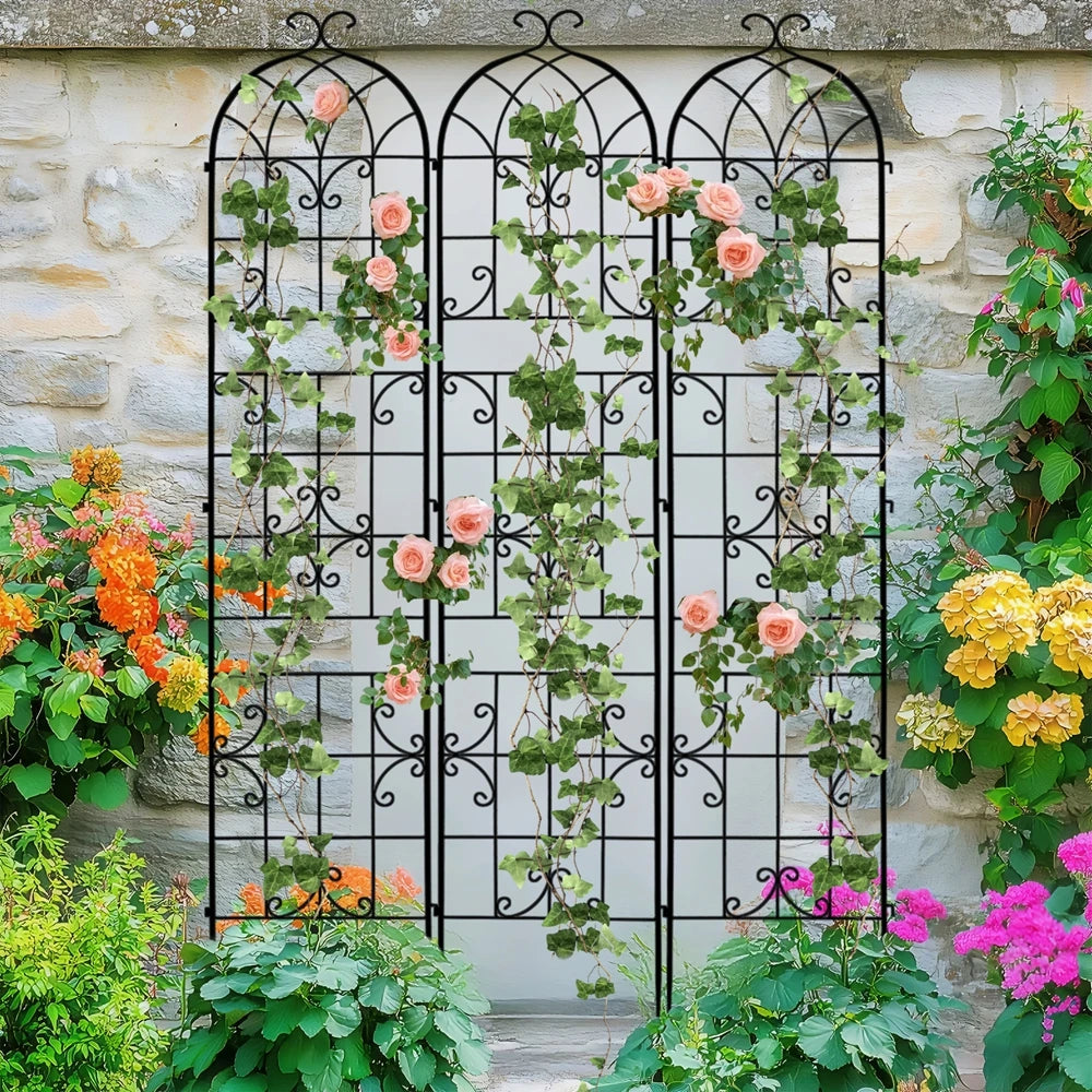 Rustproof Tall Metal Garden Trellis For Climbing Plants And Vines