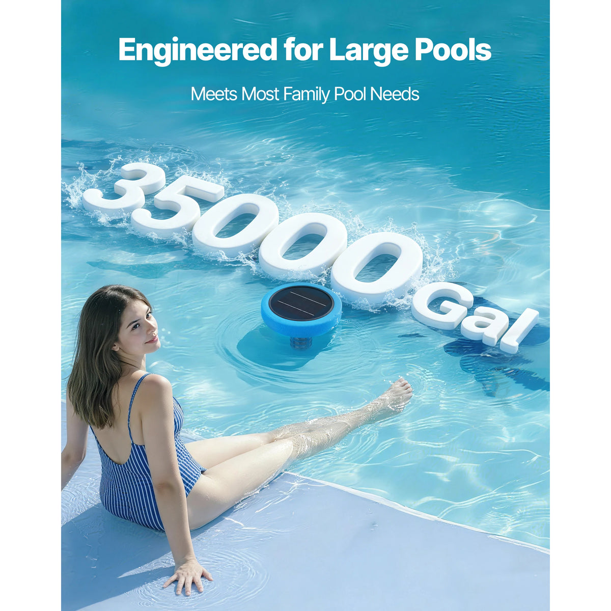 SucceBuy Solar Pool Ionizer Copper Floating Automatic Water Purifier