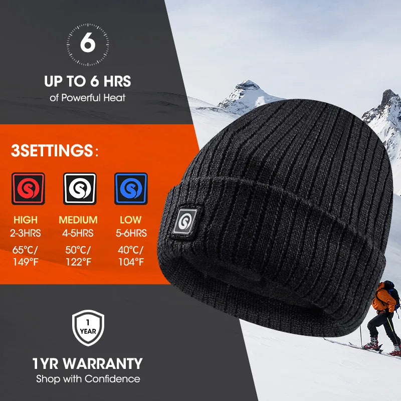 Savior Rechargeable Heated Fleece Winter Beanie Cap