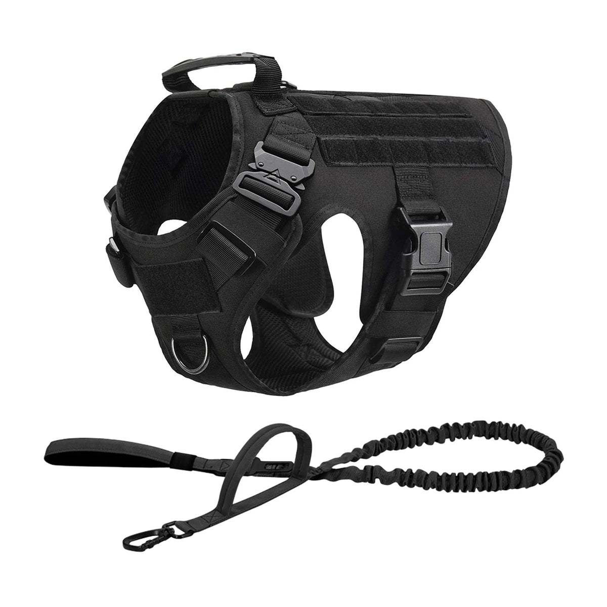 Tactical Dog Harness With Molle Pouches For Medium Dogs