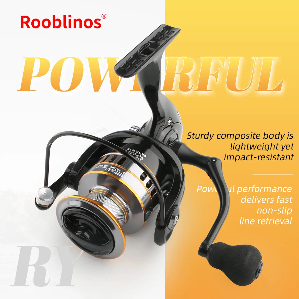 Rooblinos Ry Spinning Fishing Reel Featuring Smooth Operation Eva Knob