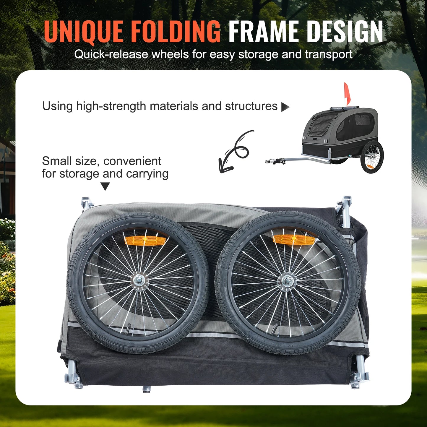 88 Lb Dog Bike Trailer Carrier For Medium Breeds Portable