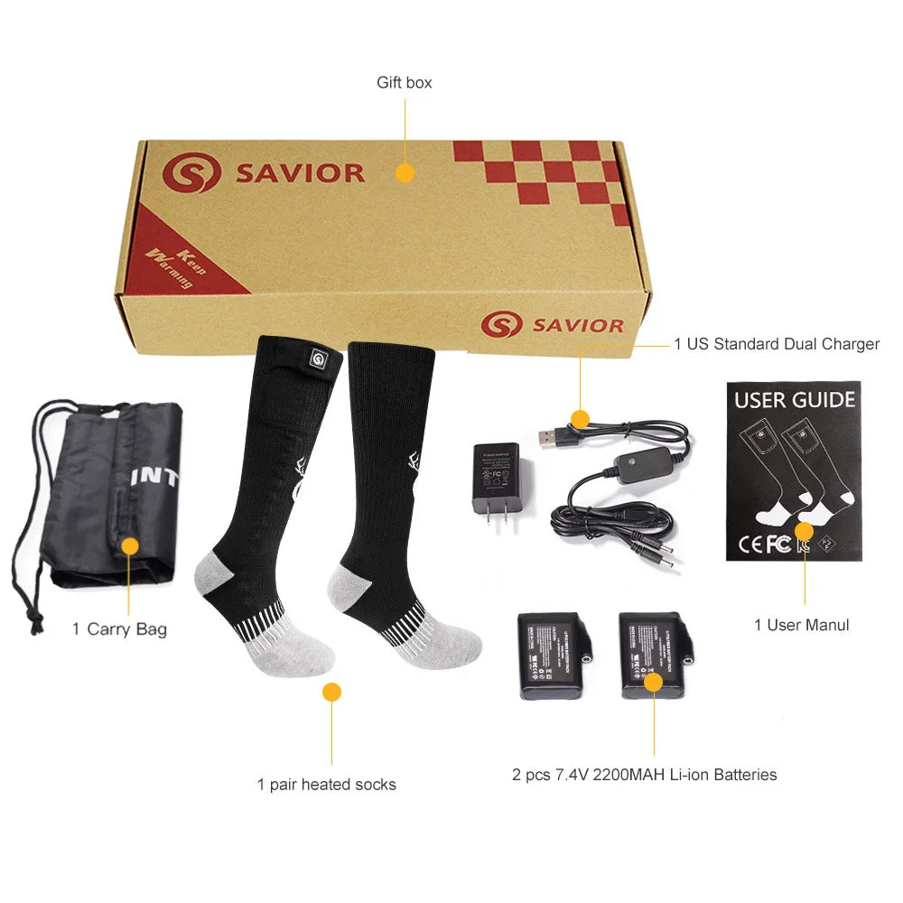 Snw Deer Rechargeable Electric Heated Socks With Battery