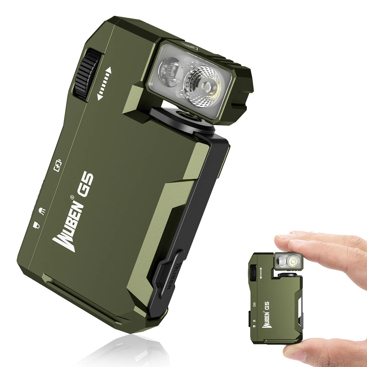 WUBEN G5 400 Lumens Rechargeable EDC Flashlight Dual Light RGB