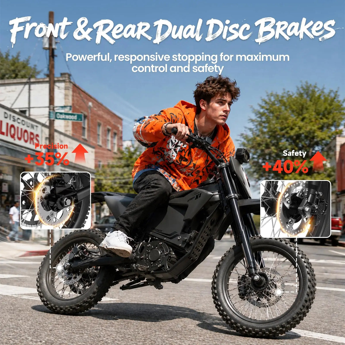 QRONGE X1 4500W Electric Dirt Bike With Dual Fat Tires