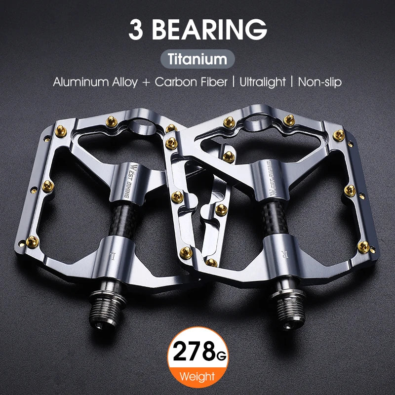 West Biking Aluminum Alloy Universal Bicycle Pedals For All Riders