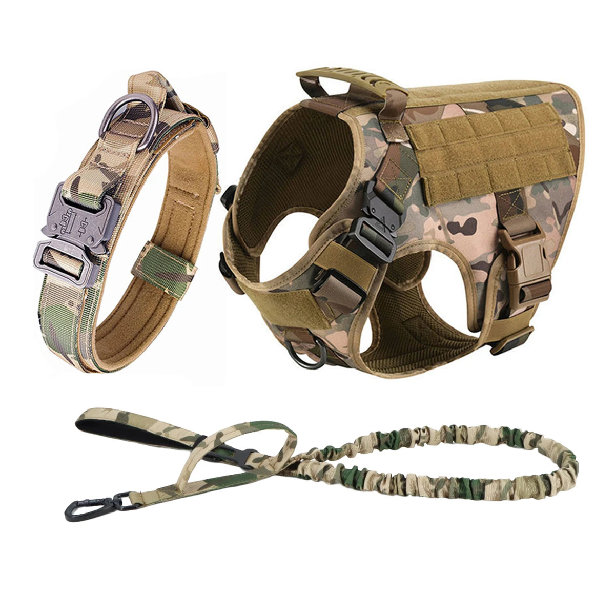 Tactical Dog Harness With Molle Pouches For Medium Dogs