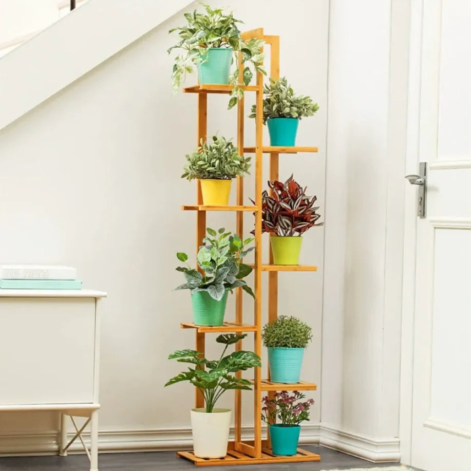 Wisfor Bamboo Corner Plant Stand Rack For Indoor And Outdoor