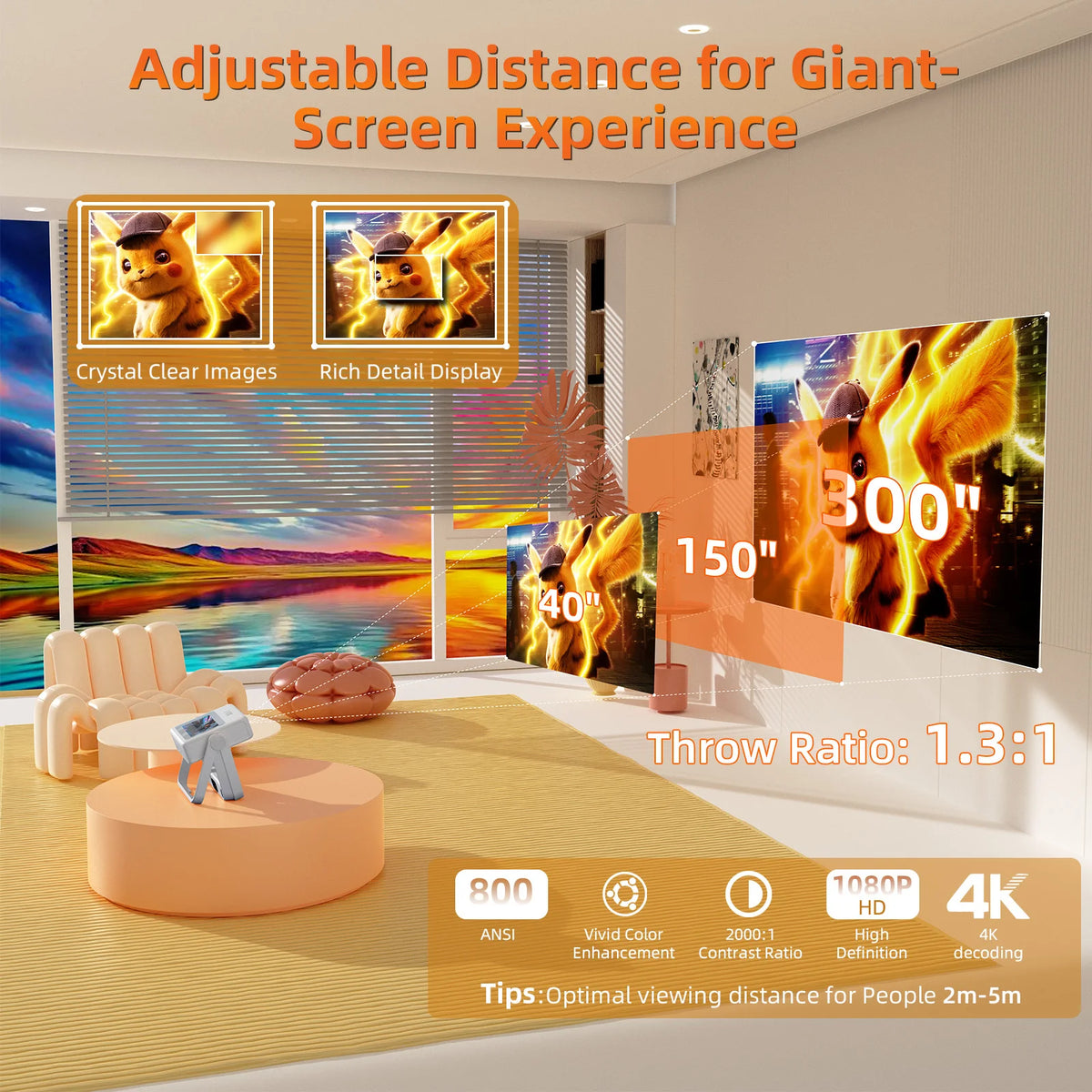 XBJ A5Pro Smart Touchscreen Projector 1080P Hd With Wifi