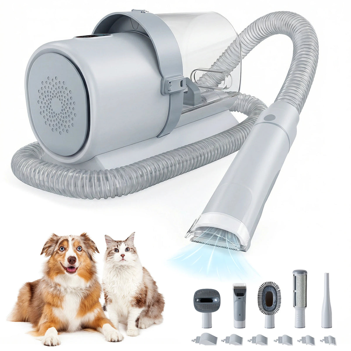 Sweetcrispy Professional Pet Grooming Vacuum Kit With Low Noise Clippers