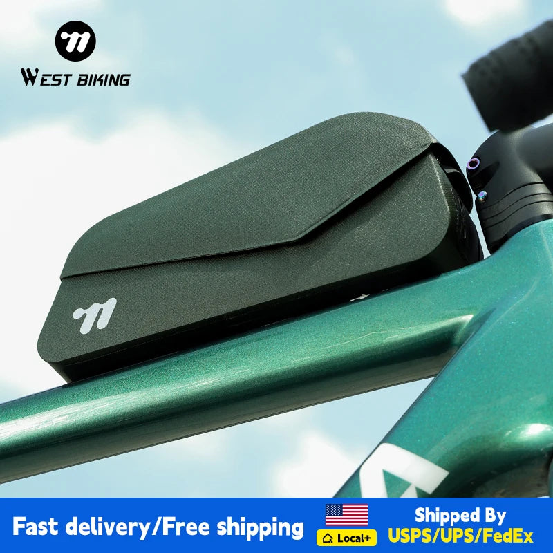 West Biking Magnetic Flip Cover Tube Bag Waterproof Hard Shell