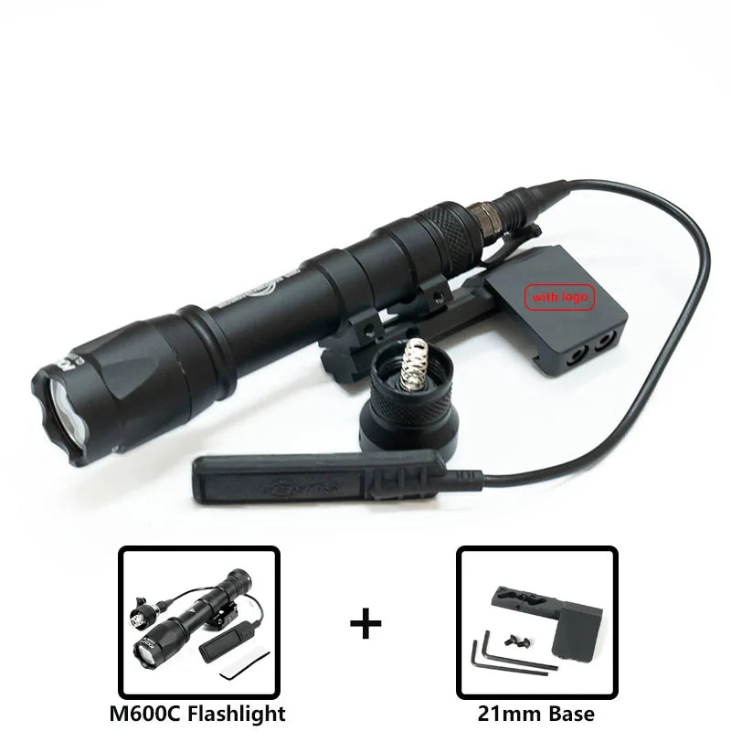 Tactical LED Rifle Flashlight With Picatinny Rail Mount
