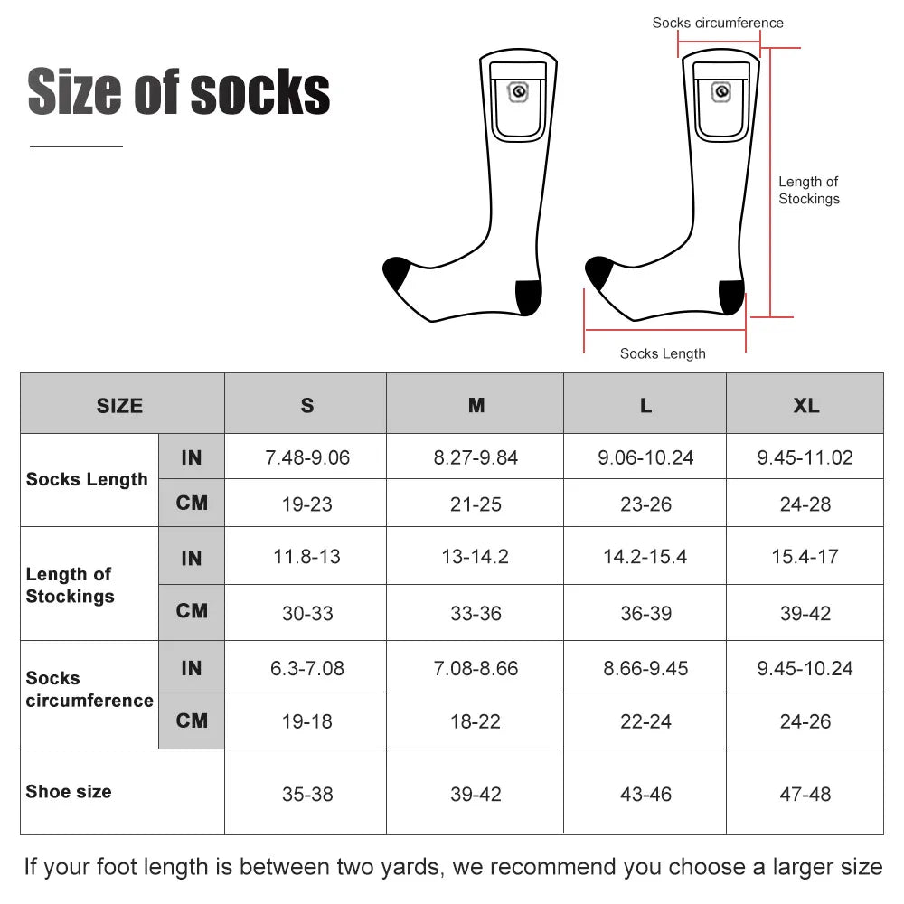 Snow Deer Winter Heated Socks With 2200mAh Rechargeable Battery