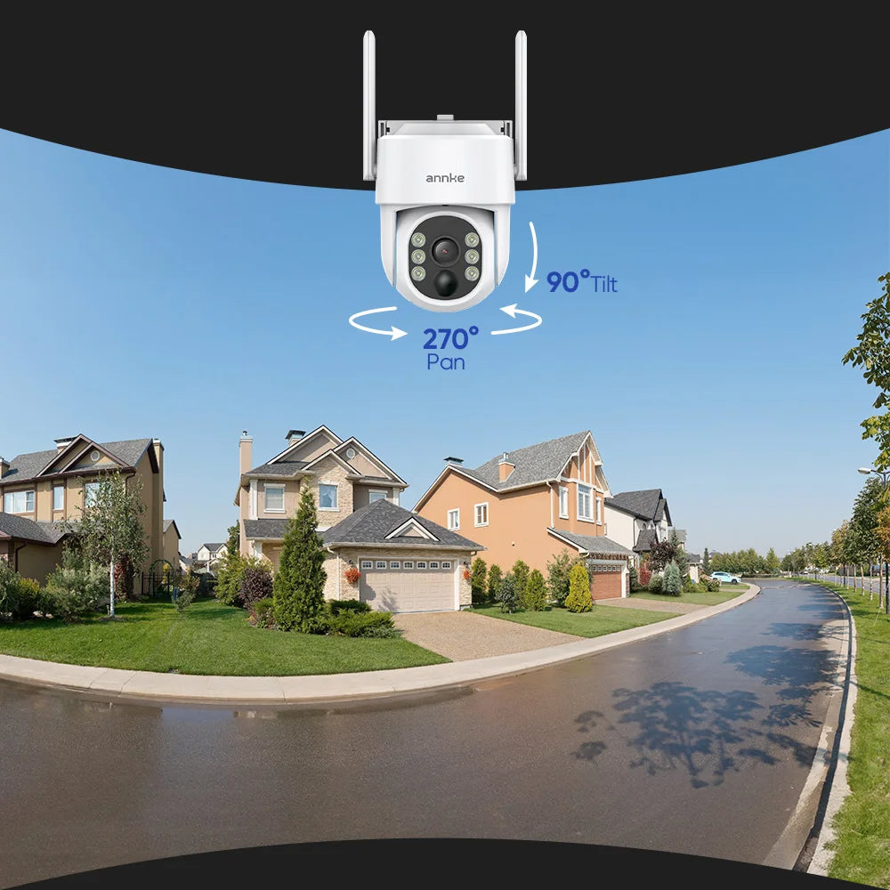 ANNKE Solar Wireless 4MP Security Cameras Kit With 7-Inch Monitor