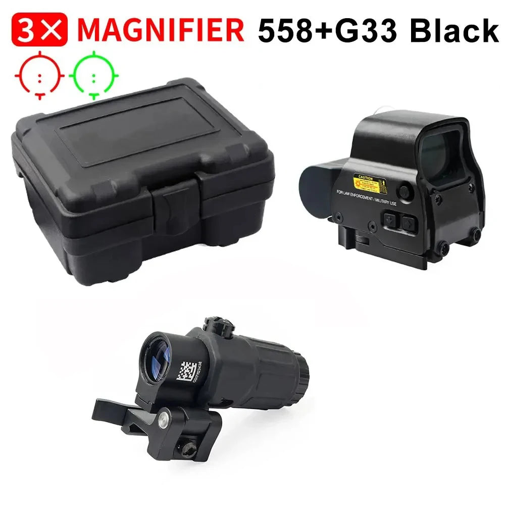 Bestsight 558+ G43 Holographic Collimator Sight Red Dot Optic Tactical Hunting Gear With Quick Detach Lever