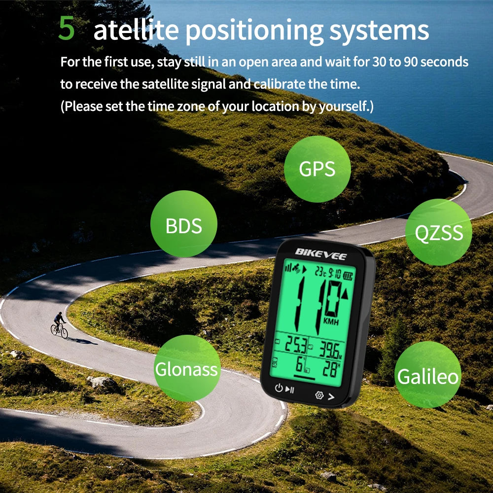 Bikevee Wireless Bike Computer Speedometer Waterproof LCD Display