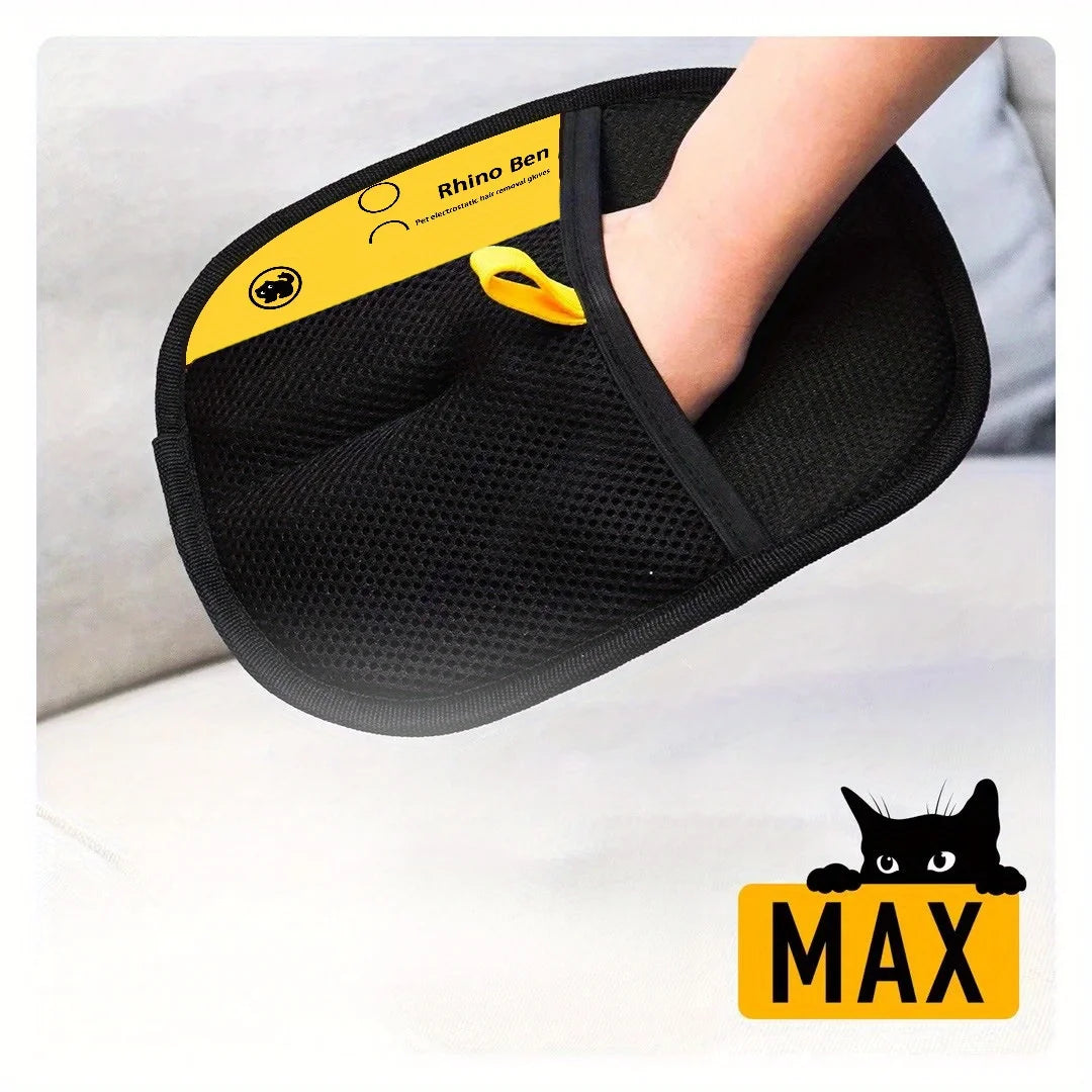 Pet Hair Removal Gloves Duo, Double-Sided Grooming for Cats