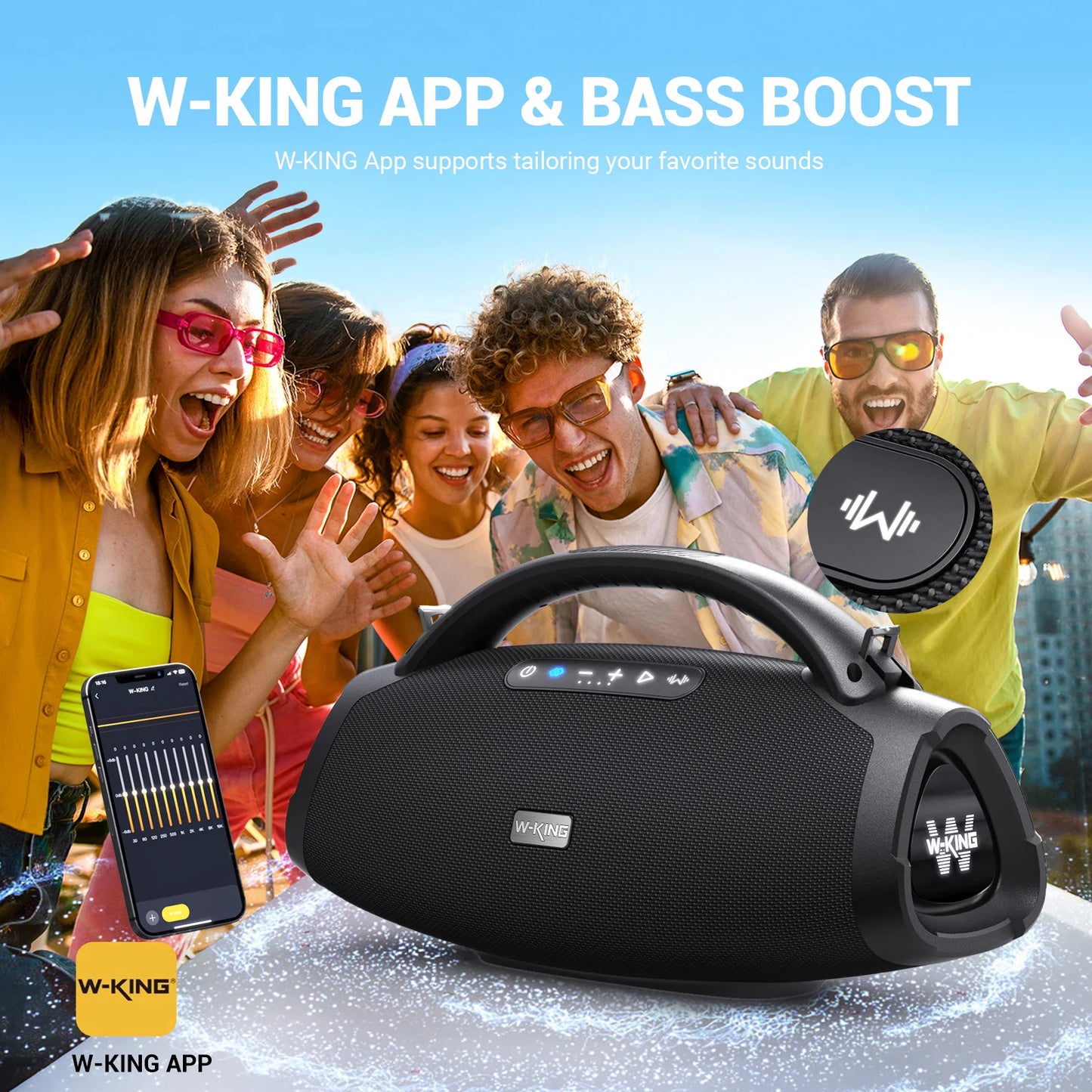 W-KING D20 Portable Bluetooth Speaker Designed For Powerful Outdoor Events