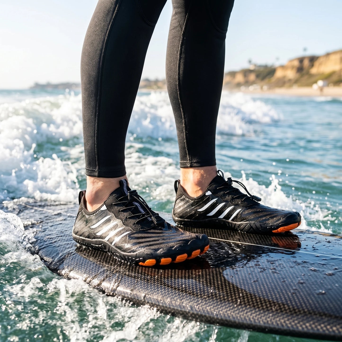 Men Lightweight Barefoot Water Shoes For Beach Swimming And Cycling