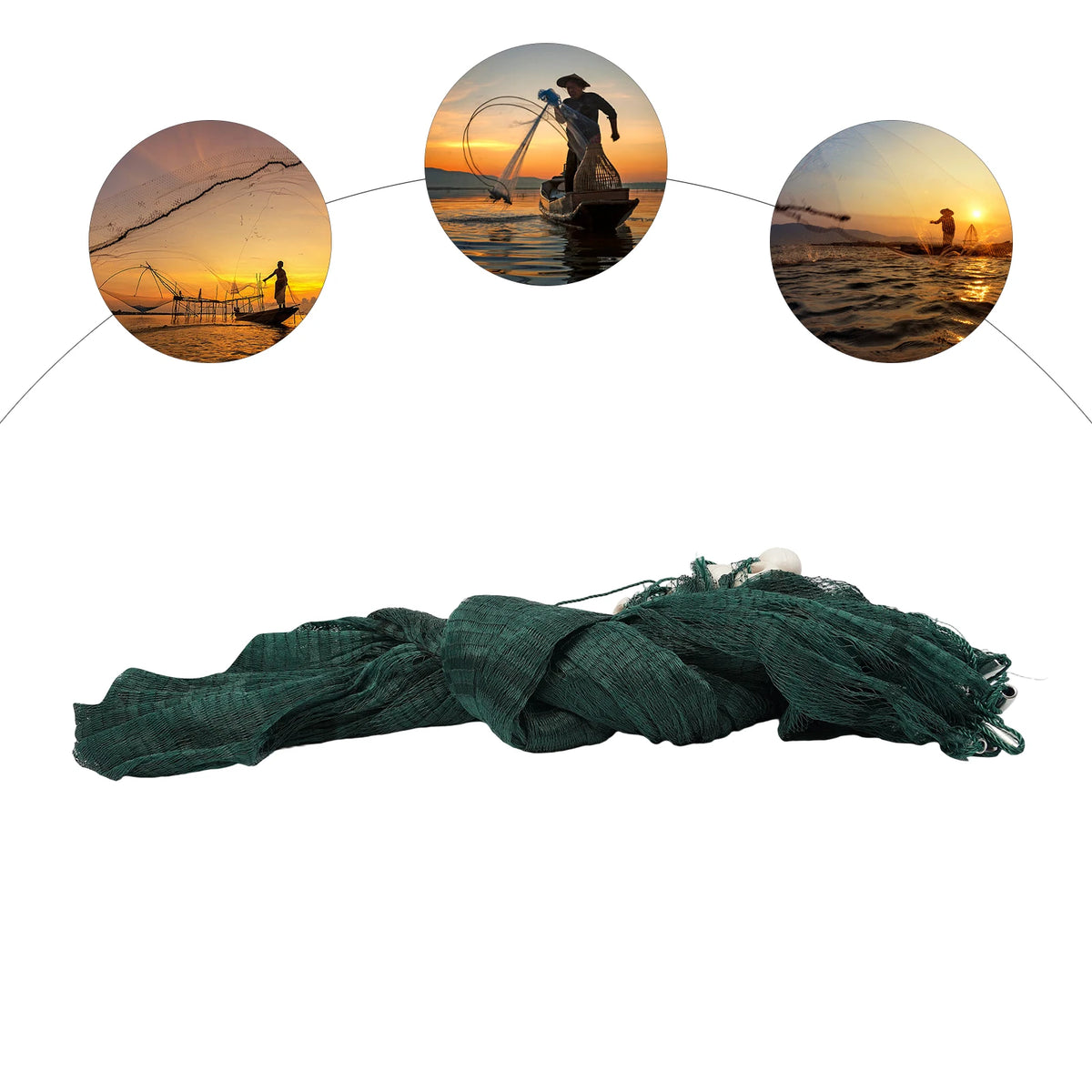 Bymaocar Professional Fishing Drag Net With Weights And Floats