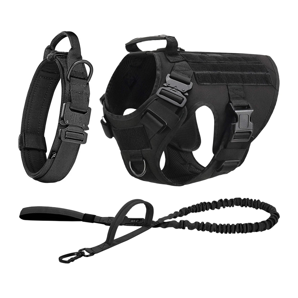 Tactical Dog Harness With Molle Pouches For Medium Dogs