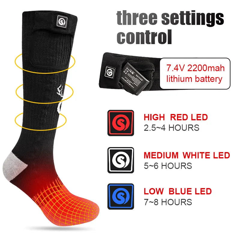 Snw Deer Rechargeable Electric Heated Socks With Battery