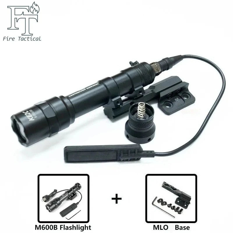 Tactical LED Rifle Flashlight With Picatinny Rail Mount