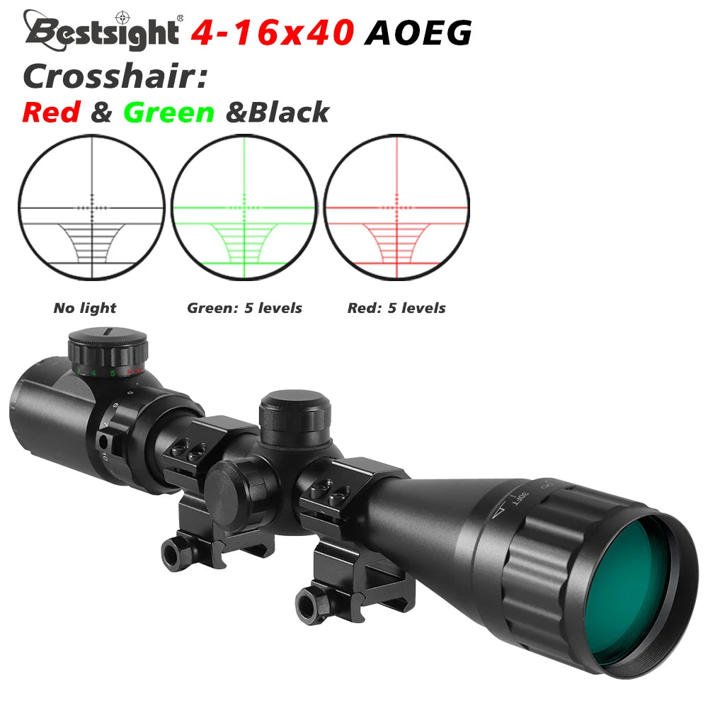 Nabila 4-16X40 AOE Optics Illuminated Red Green Dot Rifle Scope