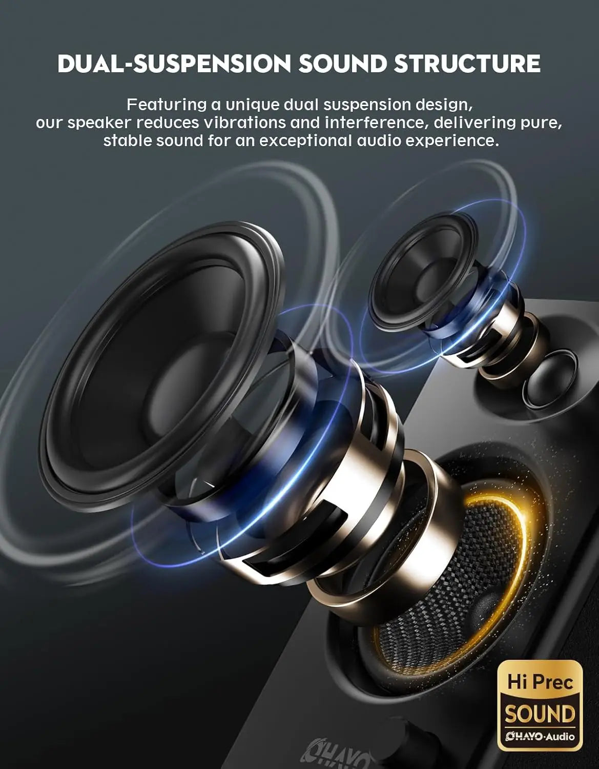 OHAYO Active Bluetooth 5.3 Bookshelf Speakers 60W Audio
