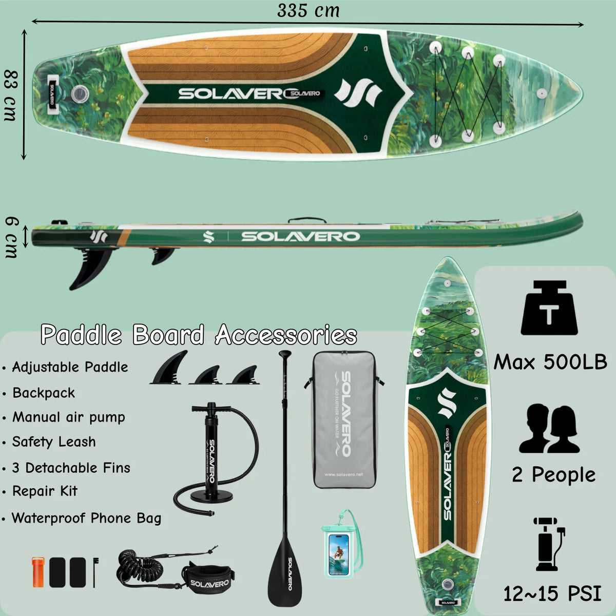 Inflatable Stand Up Paddle Board With Non Slip EVA Deck