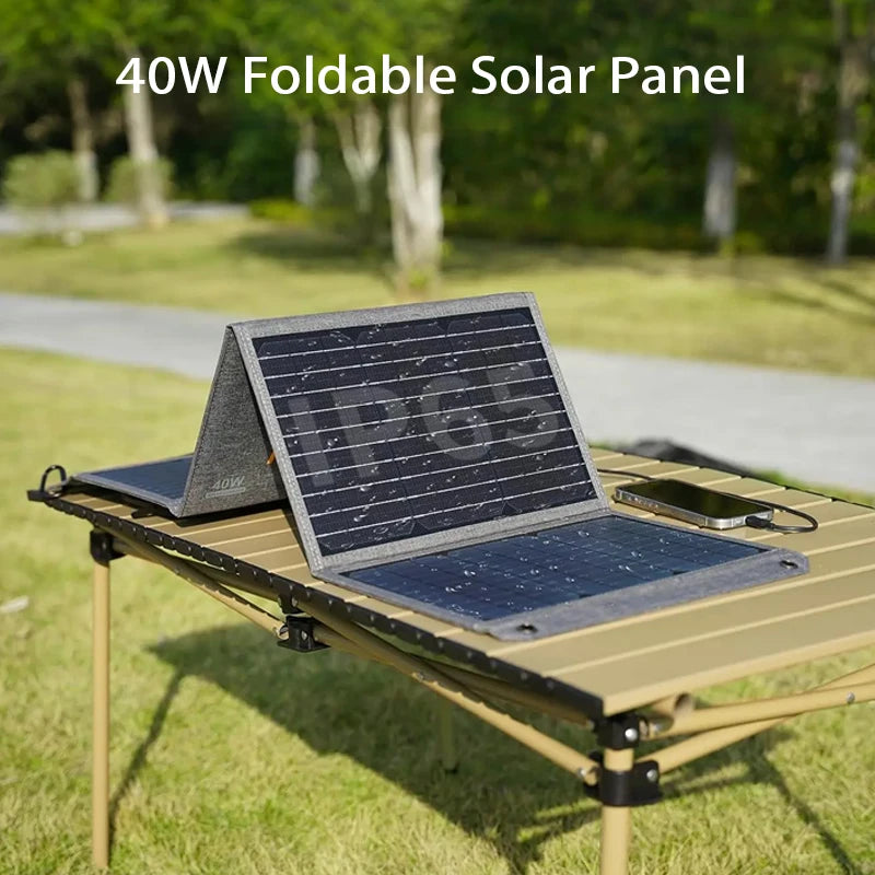 MHPOWOS 40W Foldable Solar Panel USB Charger For Outdoors