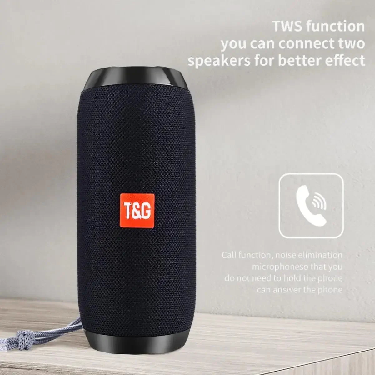 Portable Bluetooth Speaker IPX5 Waterproof 1200mAh Battery TF Card Radio