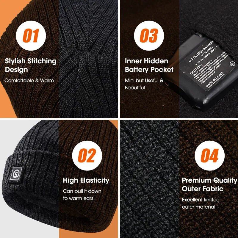 Savior Rechargeable Heated Fleece Winter Beanie Cap
