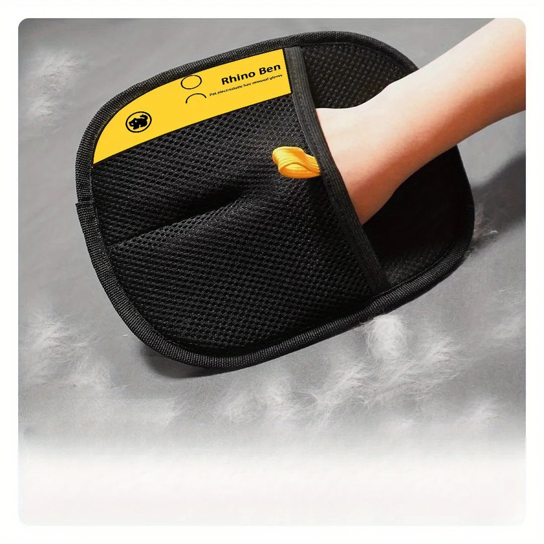 Pet Hair Removal Gloves Duo, Double-Sided Grooming for Cats