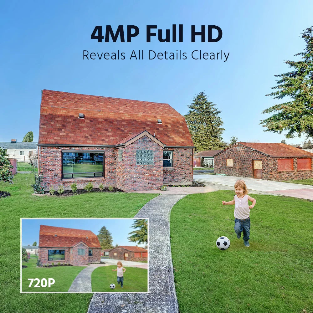 ANNKE Solar Wireless 4MP Security Cameras Kit With 7-Inch Monitor